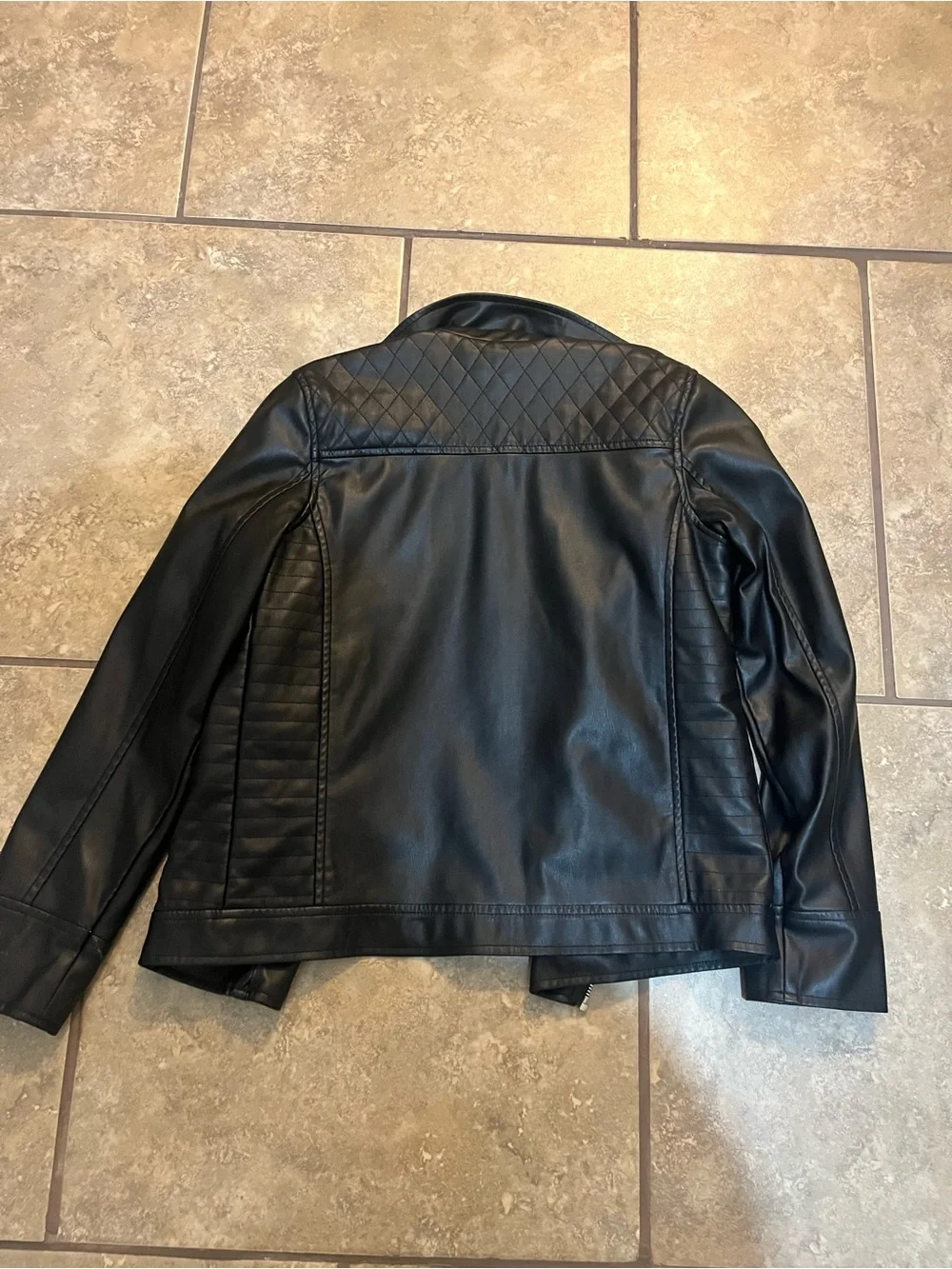 Art Class Black Faux Leather Jacket for Kids
